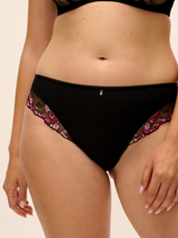 Eliyse Mid-Rise Thong - Black