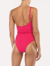Fuchsia One-Shoulder Swimsuit