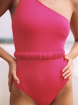 Fuchsia One-Shoulder Swimsuit