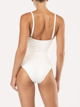 Cream Ruched Swimsuit