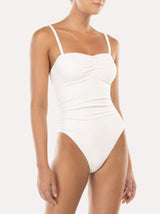 Cream Ruched Swimsuit