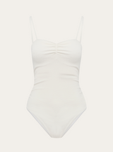 Cream Ruched Swimsuit