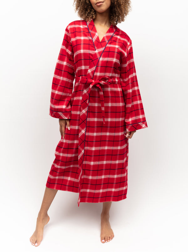 Noel Checked Cotton Robe
