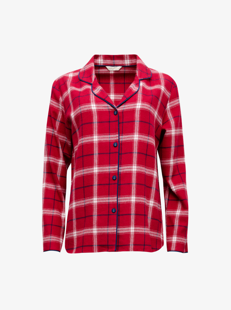 Noel Checked Cotton Pyjama Top