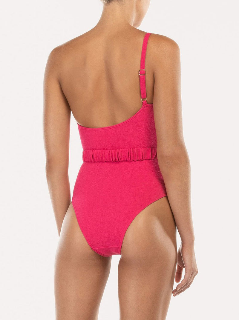 Fuchsia One-Shoulder Swimsuit