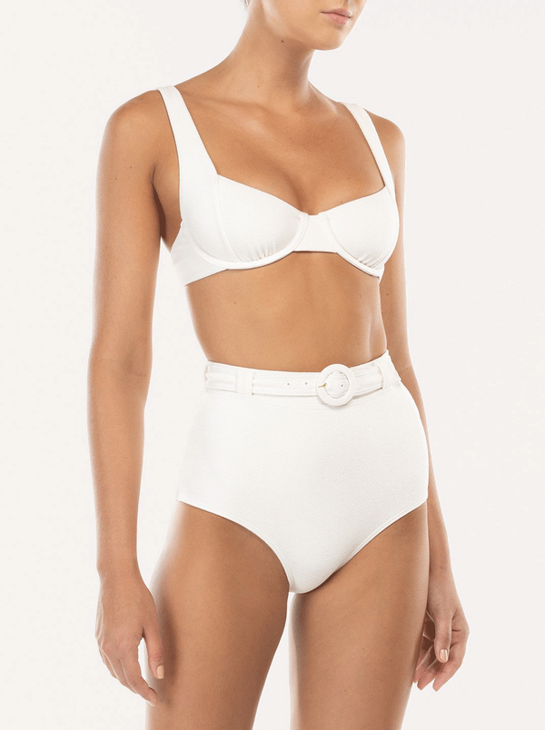 Cream Balcony Bikini Top