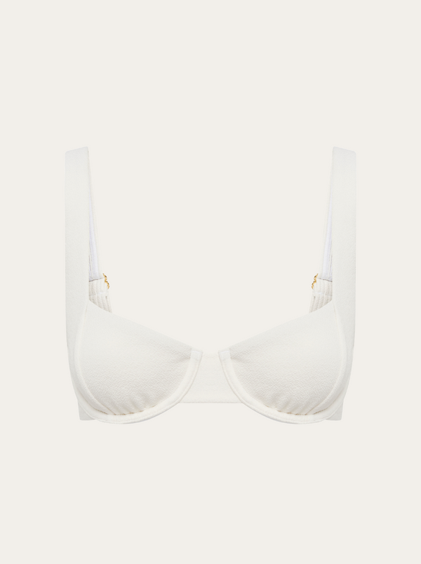 Cream Balcony Bikini Top
