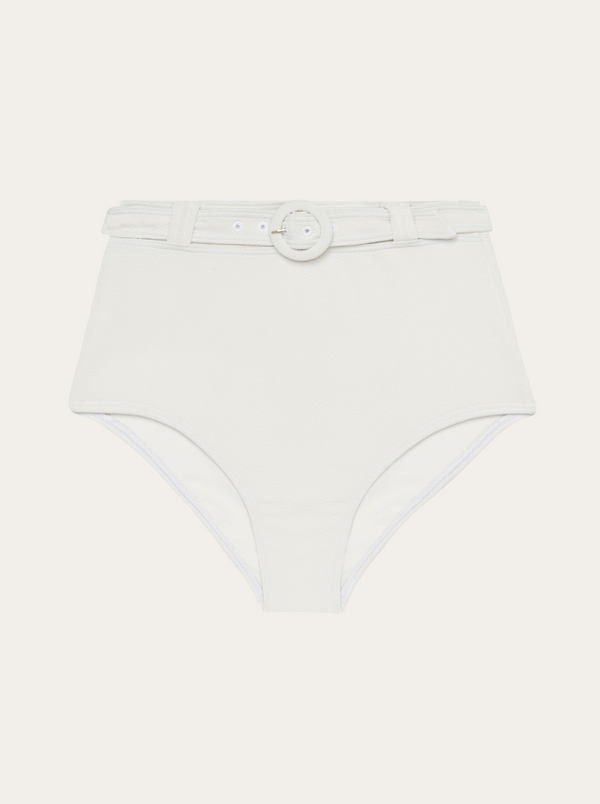 Cream High-Waist Bikini Briefs