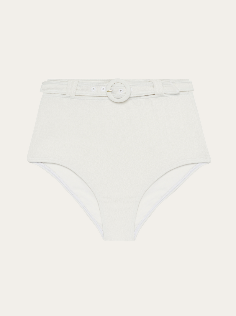 Cream High-Waist Bikini Briefs