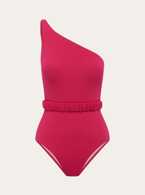 Fuchsia One-Shoulder Swimsuit
