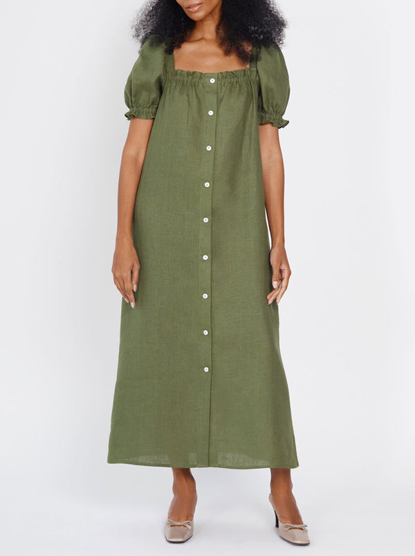 Brigitte Midi Dress - Green