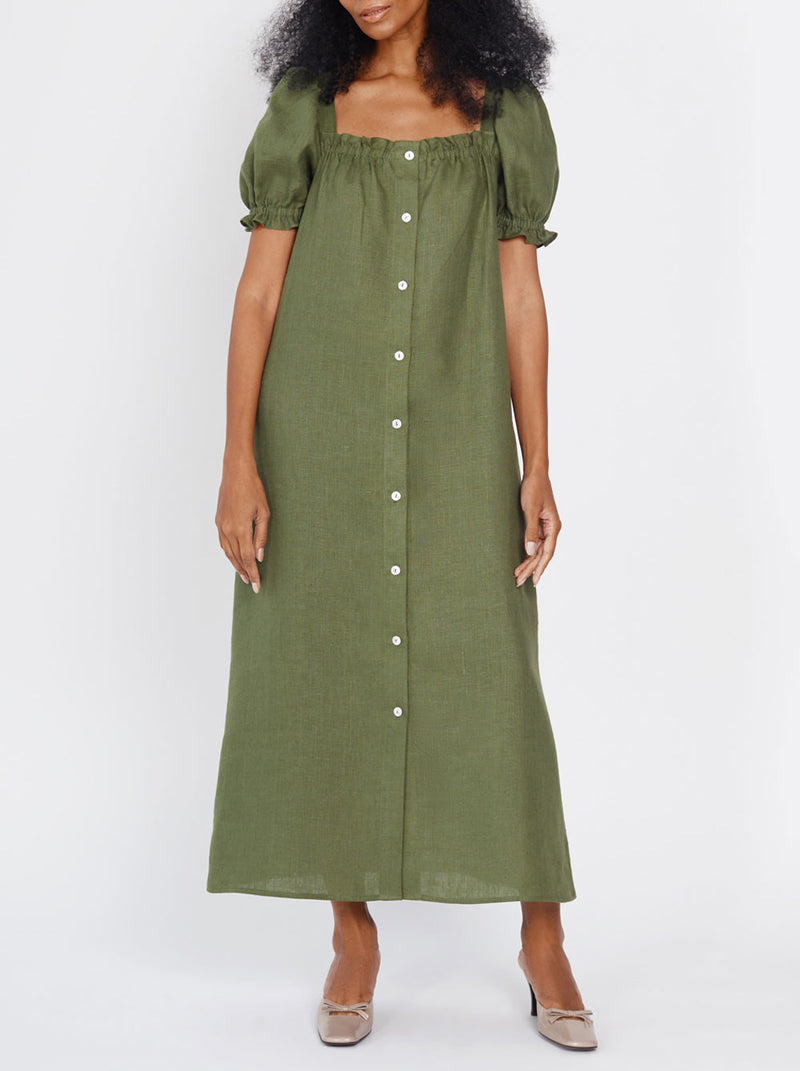 Brigitte Midi Dress - Green