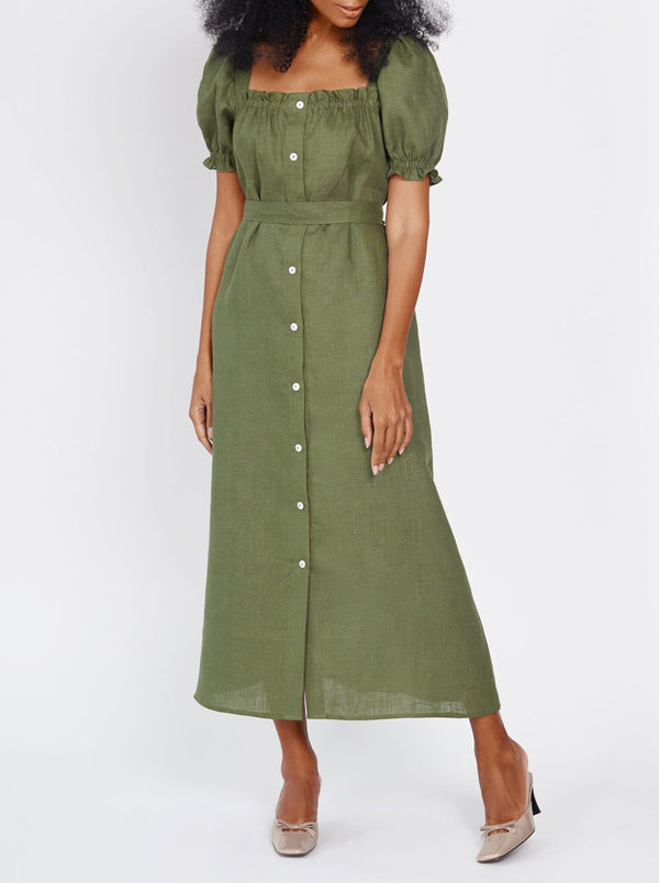 Brigitte Midi Dress - Green