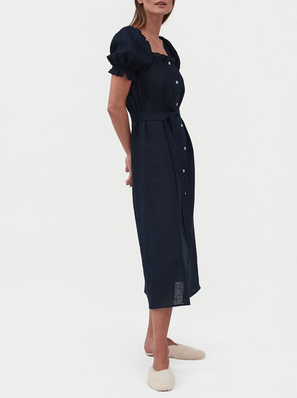 Brigitte Midi Dress - Navy